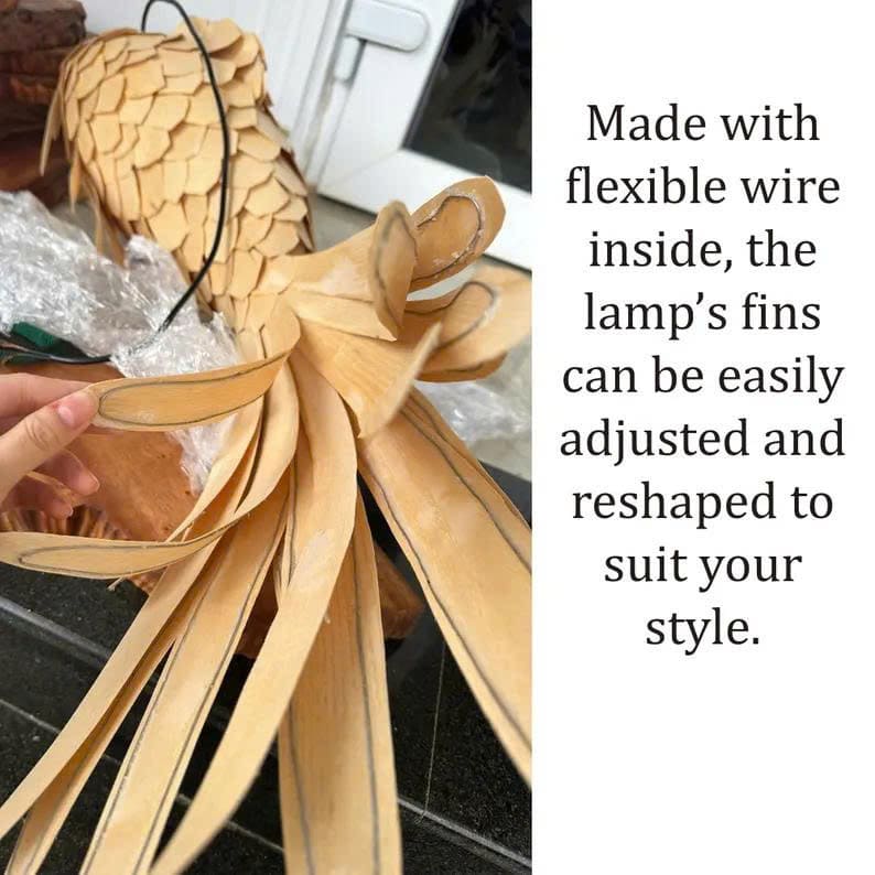 Wooden fish lamp hanging light fish chandelier koi fish lamp shade