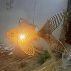 Fish chandelier lighting rattan pendant light home decor