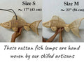 Rattan wicker pendant light unique art deco lamp hanging