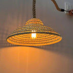 Cone shade lamp rattan pendant light art deco lamp