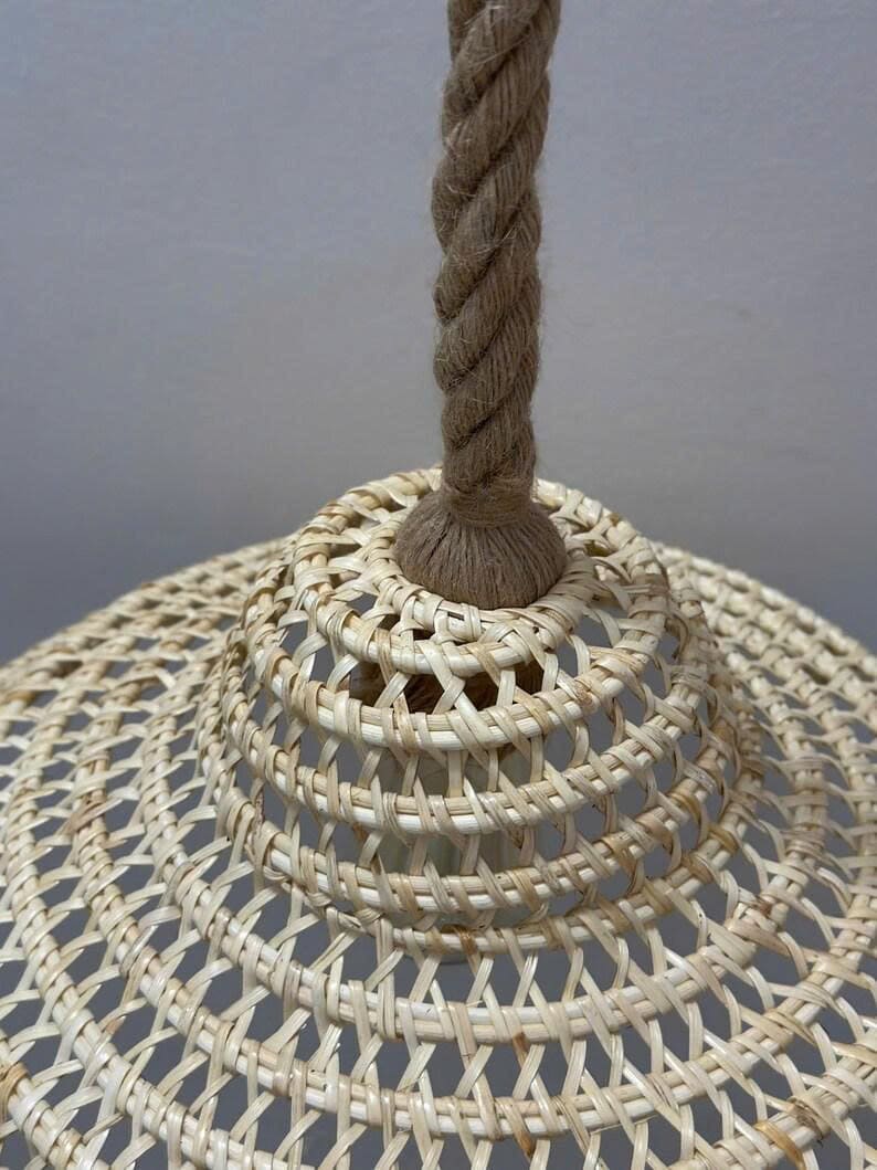 Cone shade lamp rattan pendant light art deco lamp