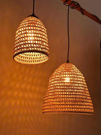 Bell pendant rattan light fixture wicker lamp shade hanging woven pendant light art decor kitchen island lighting