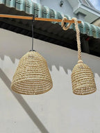 Bell pendant rattan light fixture wicker lamp shade hanging woven pendant light art decor kitchen island lighting