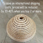 Rustic cone rattan ceiling light kitchen island decor