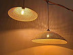 Rustic cone rattan ceiling light kitchen island decor