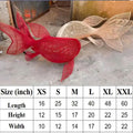 Four tail rattan fish pendant light in natural, red & black