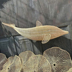 Rattan dolphin lamp fish chandelier art deco lamp