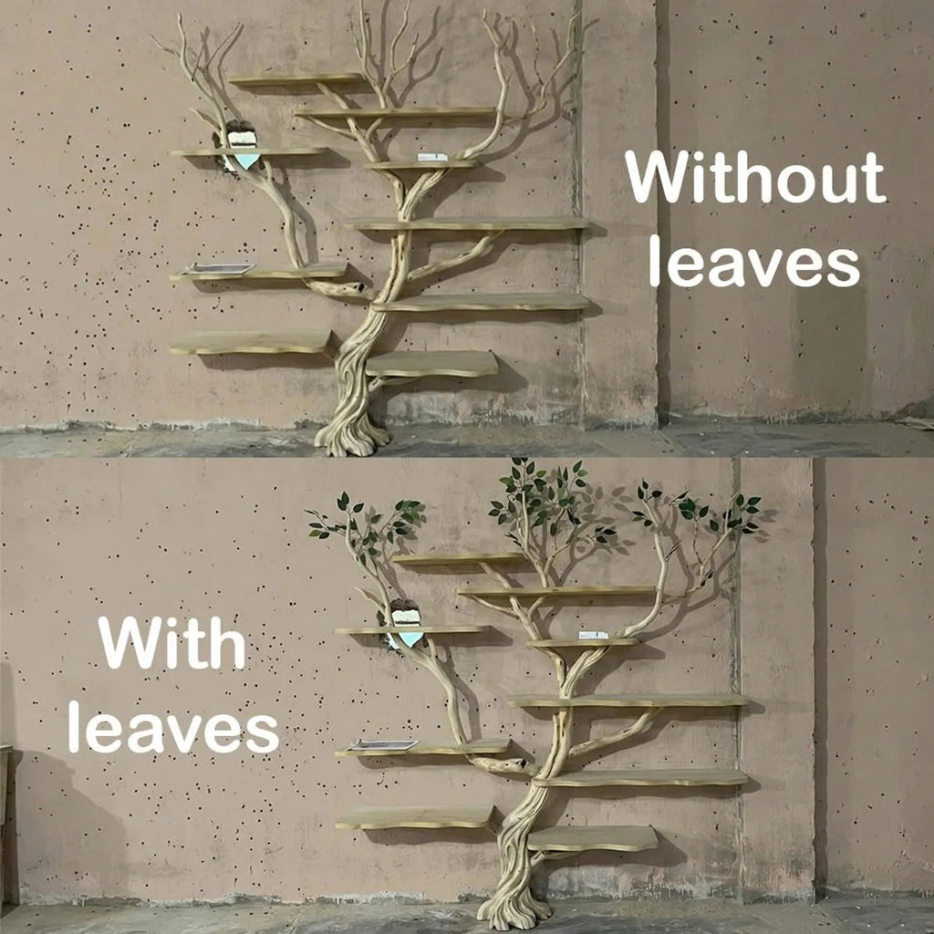 Corner tree branch shelf decorative floor bookshelf