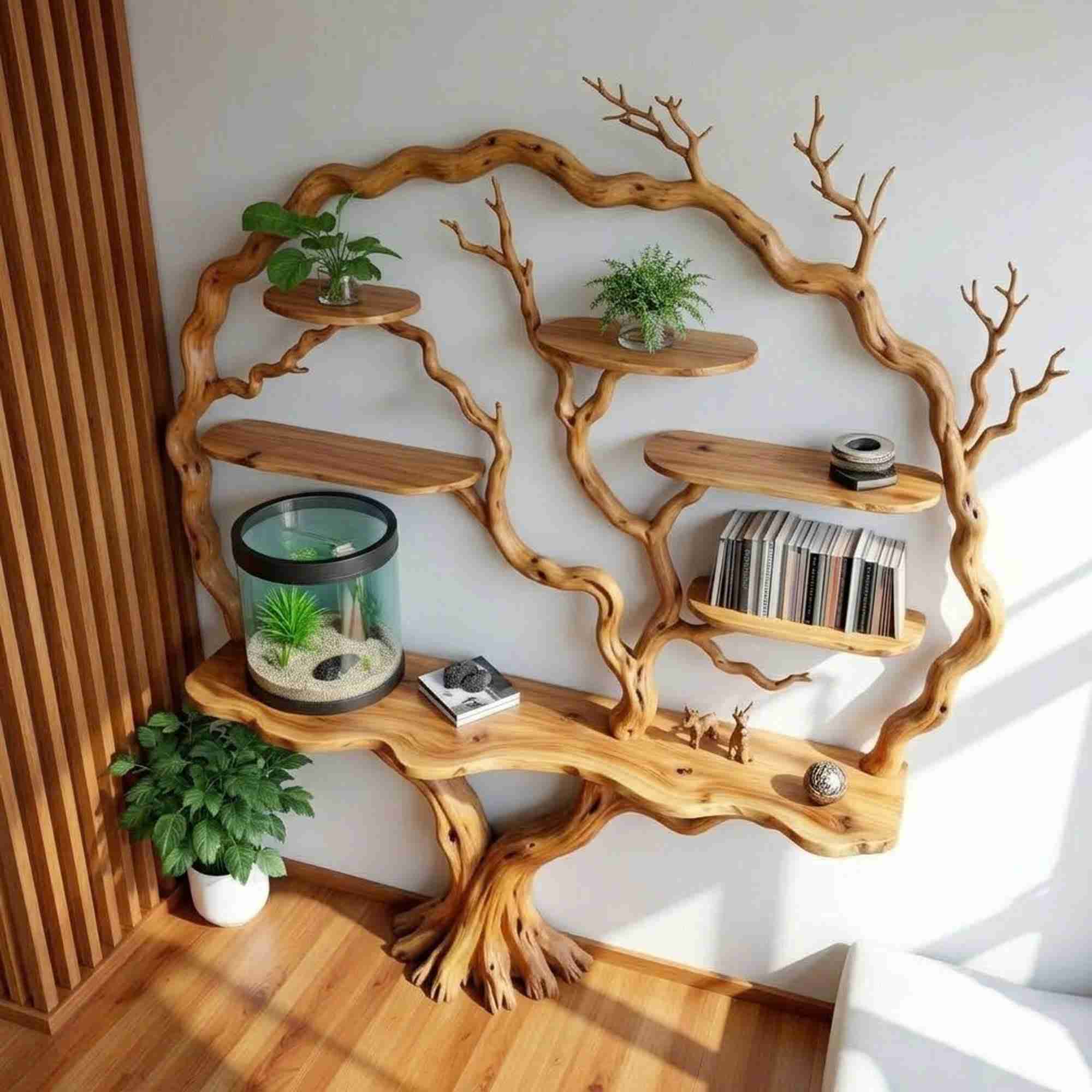 Unique Tree floor branch book shelves decor easy to assembly